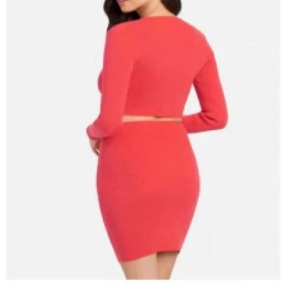 Bebe Porcelain Rose Cutout Ribbed Bodycon‎ Midi Dress - Picture 5 of 7
